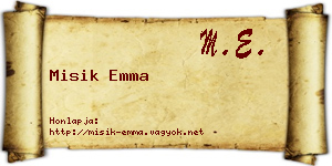 Misik Emma névjegykártya